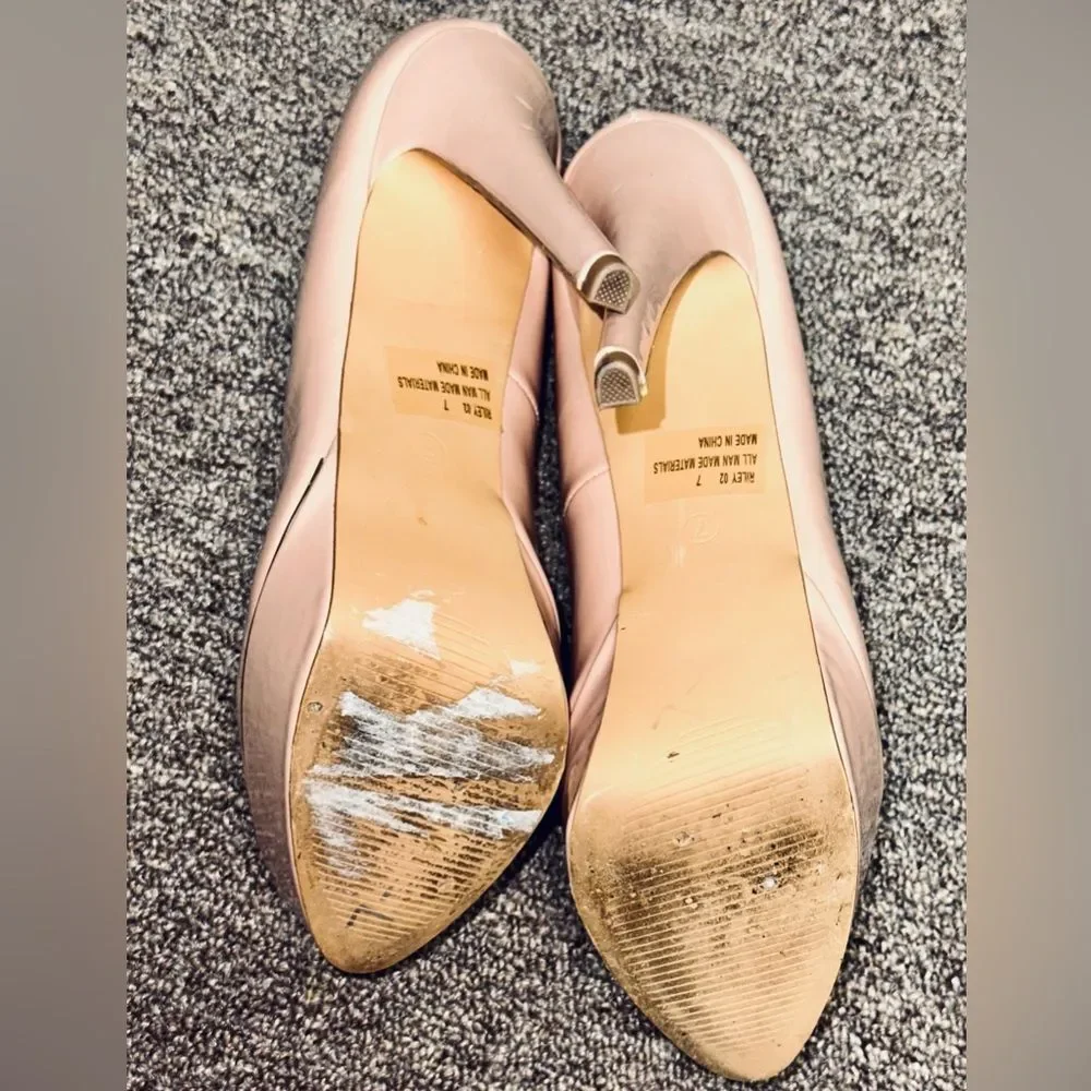 Charlotte Russe Patent Leather Nude Platform Heels